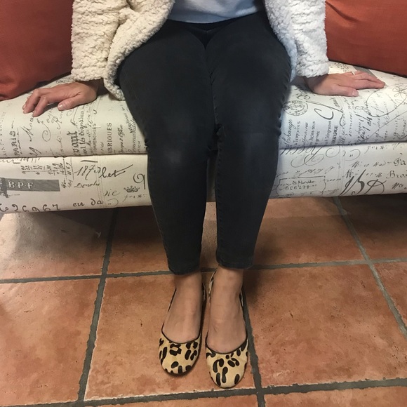 NT by Isetan Shoes - Ponyhair Leopard Print Ballet Flats Designer NEW